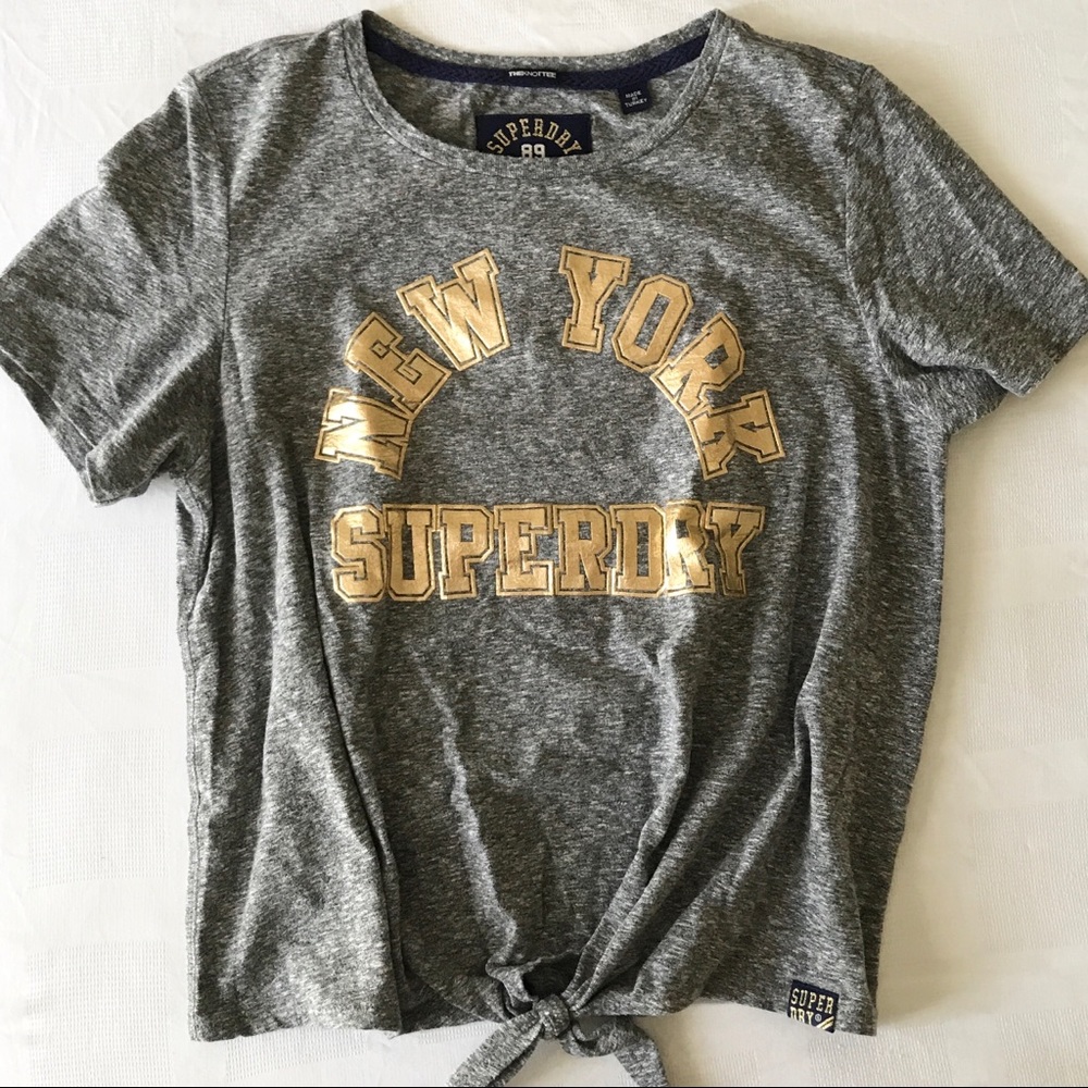 SUPERDRY New York Tee Shirt Gray Gold
